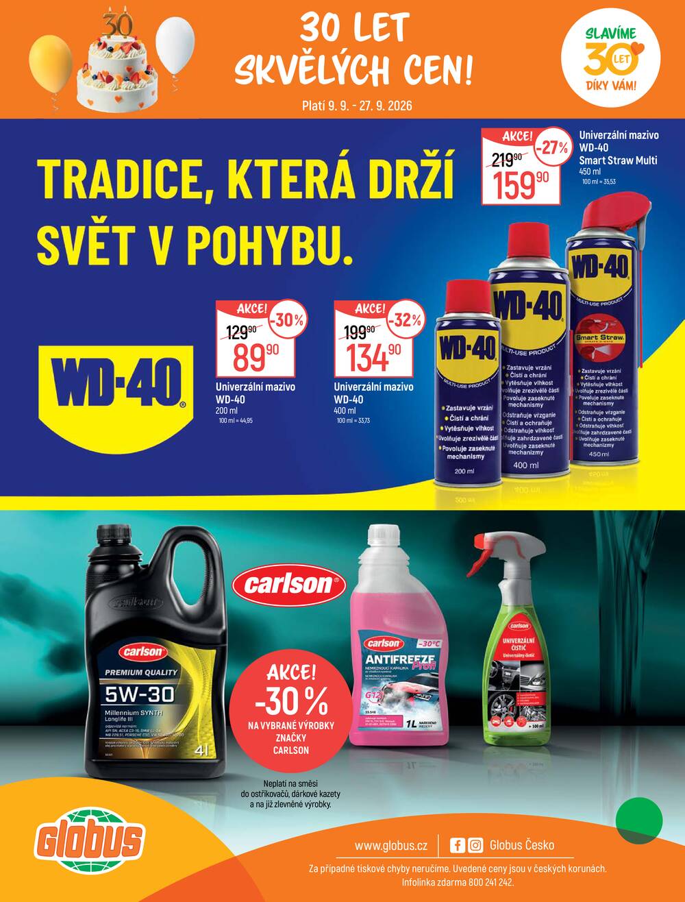 Akční leták Globus 9.9. - 27.9.2026 - Globus Liberec