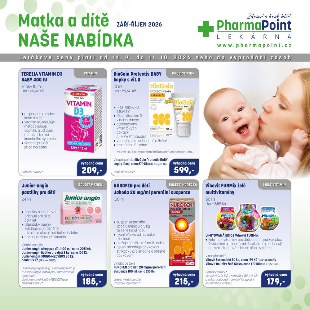 Leták PharmaPoint  - Pharma Point Matka a dítě typ A od 1.9. do 31.10.2026 - strana 1