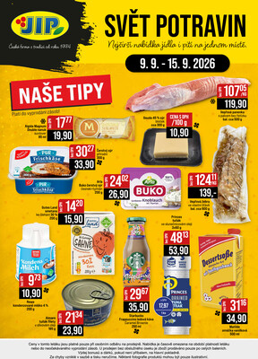 JIP Cash & Carry Brno, Praha, Ostrava, Jilemnice, Pardubice, Ostrava, Karlovy Vary, Olomouc a Zlín od 9.9. do 15.9.2026