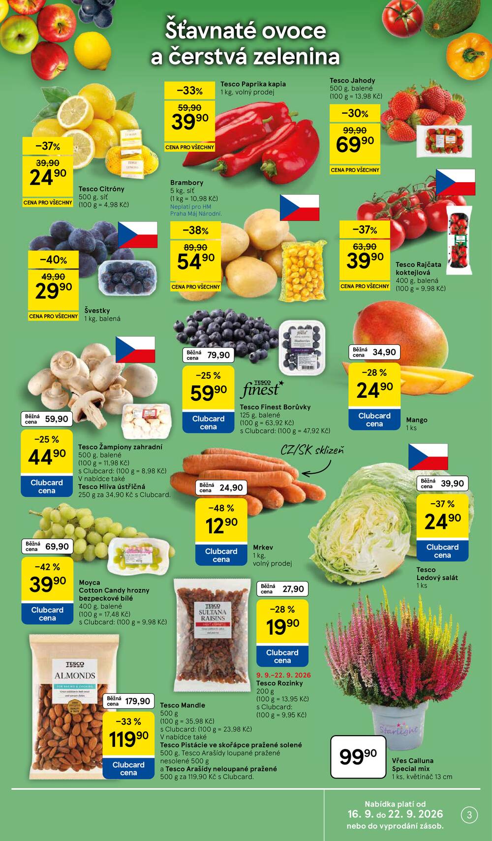 Leták Tesco - Tesco hypermarkety od 16.9. do 22.9.2026 - strana 3