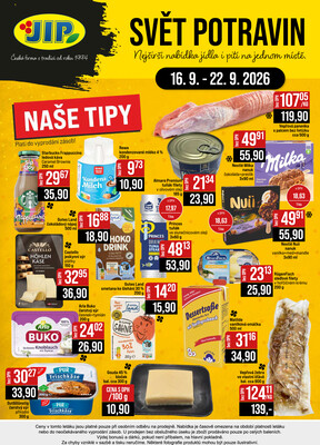 JIP Cash & Carry Brno, Praha, Ostrava, Jilemnice, Pardubice, Ostrava, Karlovy Vary, Olomouc a Zlín od 16.9. do 22.9.2026