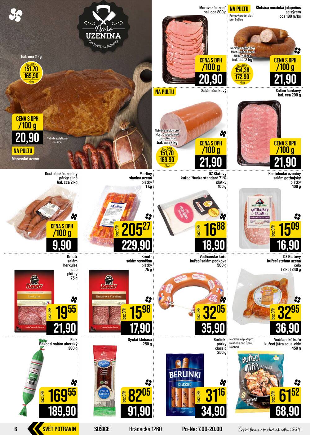 JIP Cash & Carry České Budějovice, Most, Náchod, Polička, Sušice a Svoboda nad Úpou od 16.9. do 22.9.2026