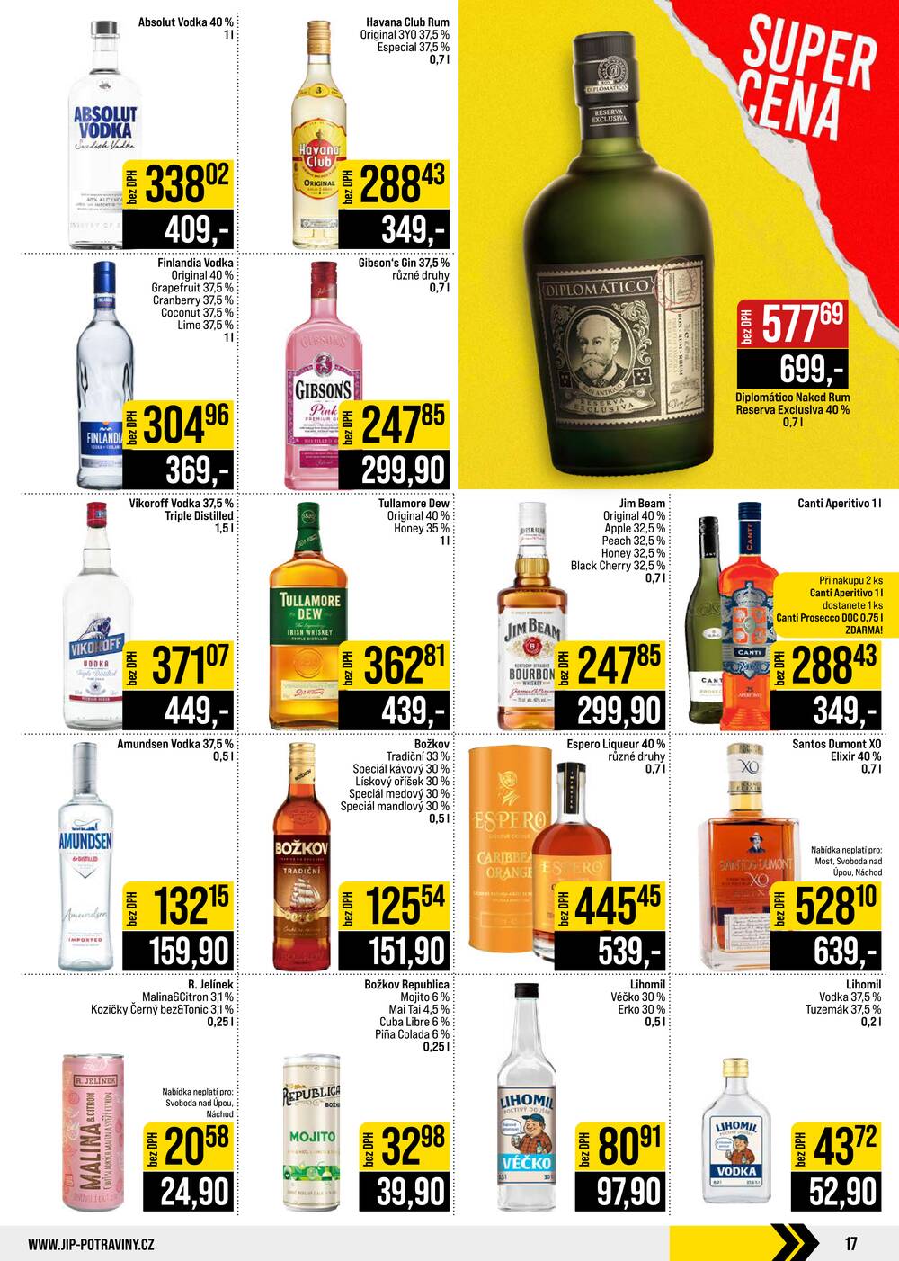 JIP Cash & Carry České Budějovice, Most, Náchod, Polička, Sušice a Svoboda nad Úpou od 16.9. do 22.9.2026