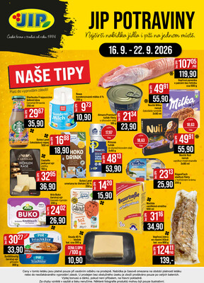 JIP Cash & Carry České Budějovice, Most, Náchod, Polička, Sušice a Svoboda nad Úpou od 16.9. do 22.9.2026