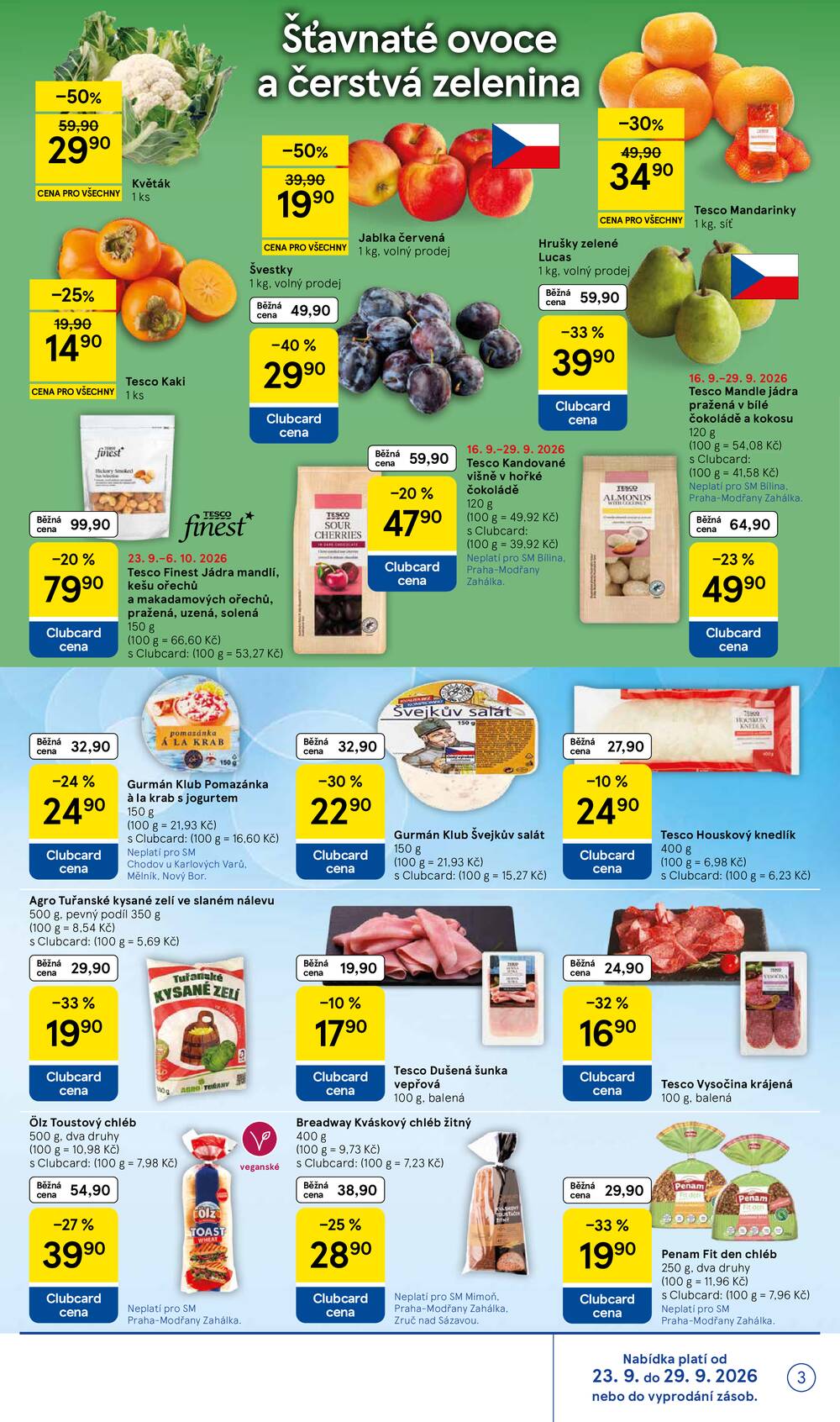 Tesco supermarkety od 23.9. do 29.9.2026