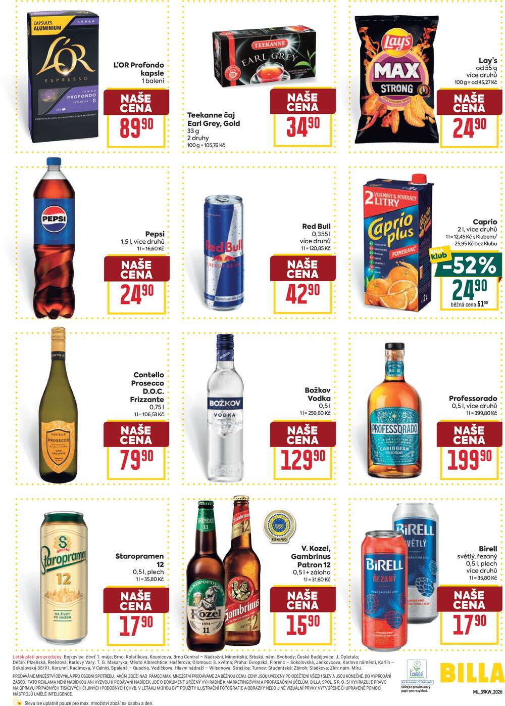 BILLA malý leták od 23.9. do 29.9.2026