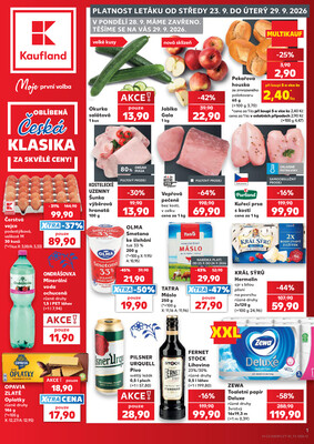 Leták Kaufland 23.9. - 29.9. - Kaufland - Jindřichův Hradec