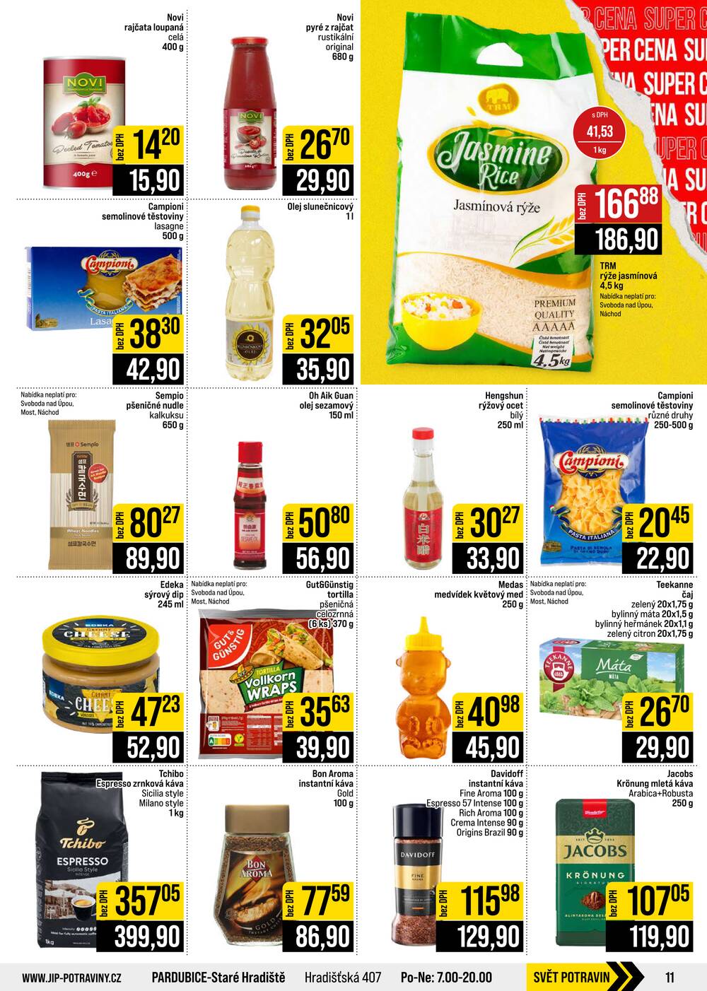 JIP Cash & Carry České Budějovice, Most, Náchod, Polička, Sušice a Svoboda nad Úpou od 23.9. do 29.9.2026