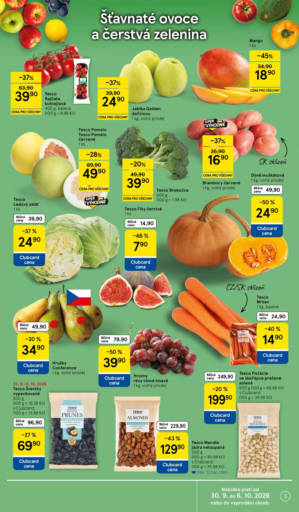 Tesco hypermarkety od 30.9. do 6.10.2026
