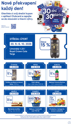 Tesco hypermarkety od 30.9. do 6.10.2026