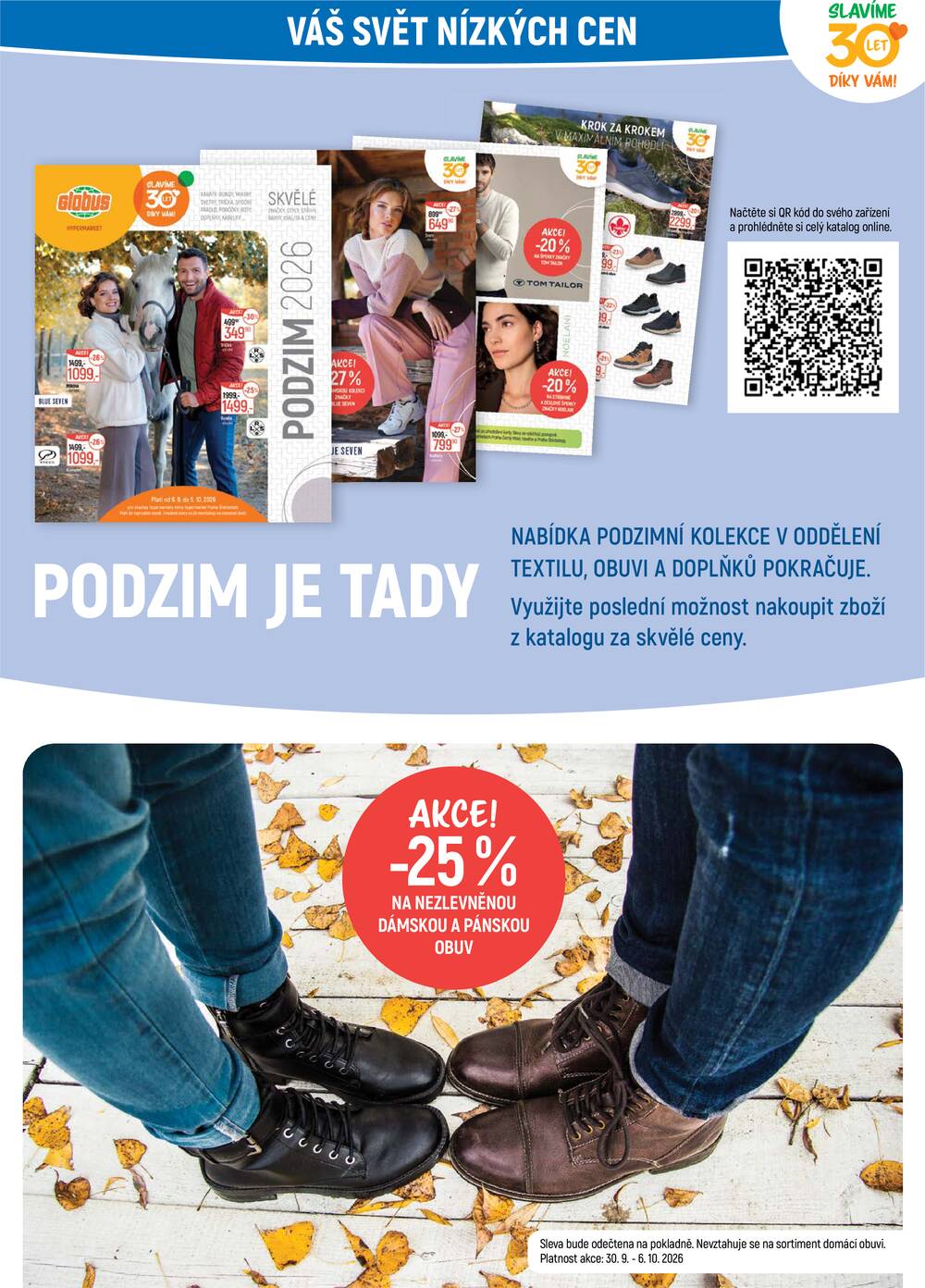 Akční leták Globus 30.9. - 6.10.2026 - Globus České Budějovice