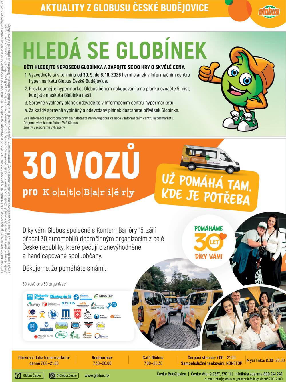 Akční leták Globus 30.9. - 6.10.2026 - Globus České Budějovice