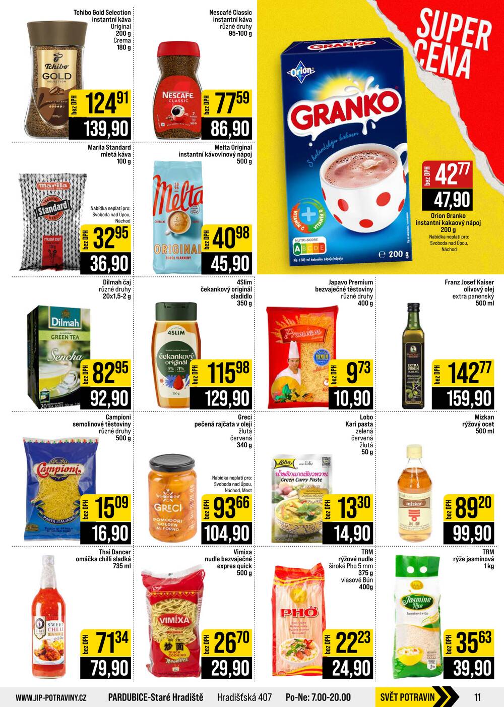 JIP Cash & Carry České Budějovice, Most, Náchod, Polička, Sušice a Svoboda nad Úpou od 30.9. do 6.10.2026