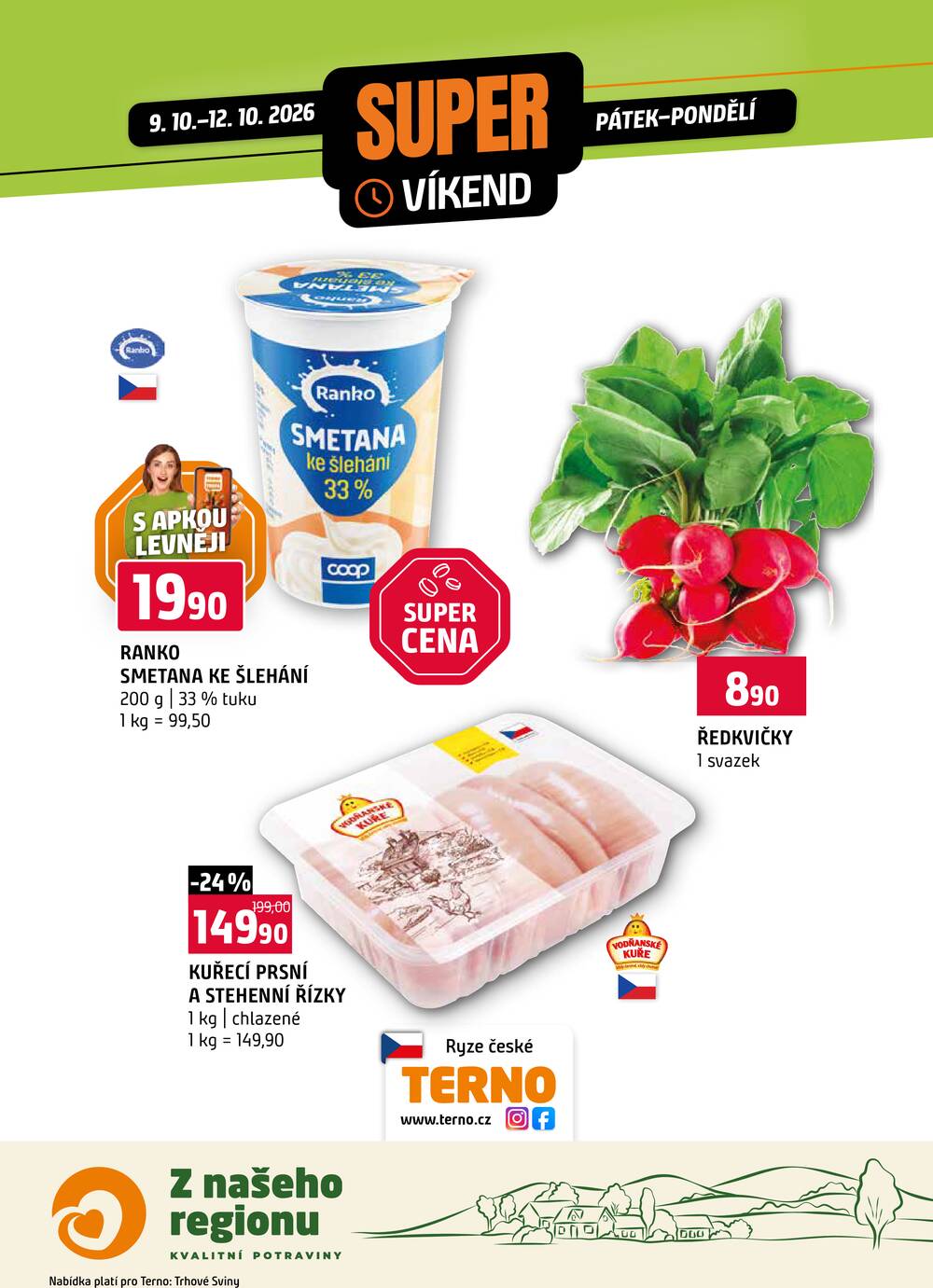 Terno Víkendová akce od 9.10. do 12.10.2026