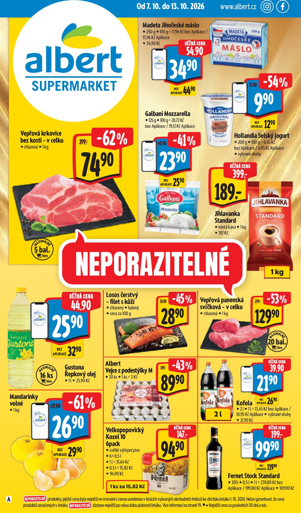 Leták Albert - Albert Supermarket Jihomoravský od 7.10. do 13.10.2026 - strana 1 Leták Albert - Albert Supermarket Jihomoravský od 7.10. do 13.10.2026 - strana 1