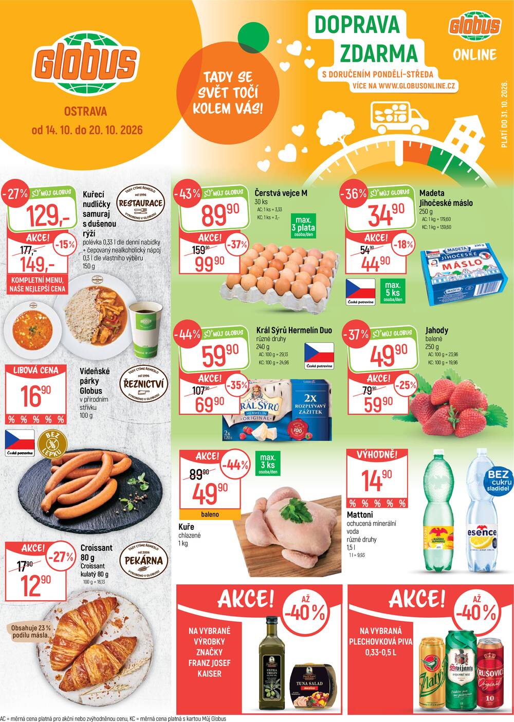 Leták Globus - Akční leták Globus 14.10. - 20.10.2026 - Globus Ostrava - strana 1