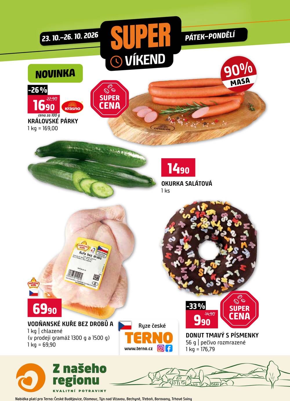 Leták Terno - Terno Víkendová akce od 23.10. do 26.10.2026 - strana 1 Leták Terno - Terno Víkendová akce od 23.10. do 26.10.2026 - strana 1