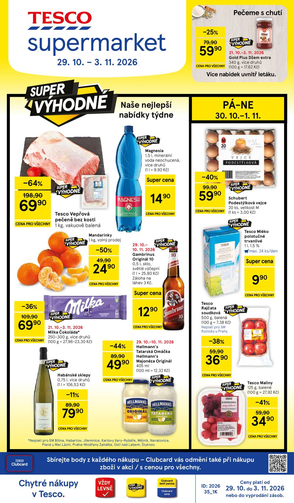 Tesco supermarkety od 29.10. do 3.11.2026