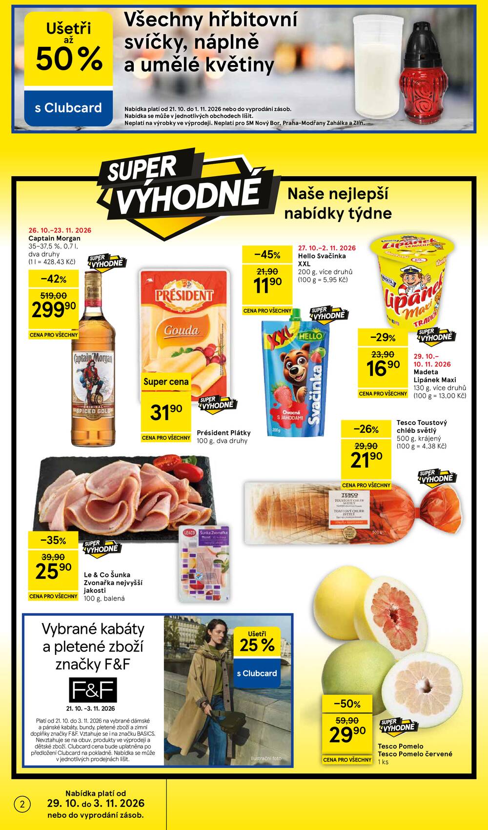 Tesco supermarkety od 29.10. do 3.11.2026