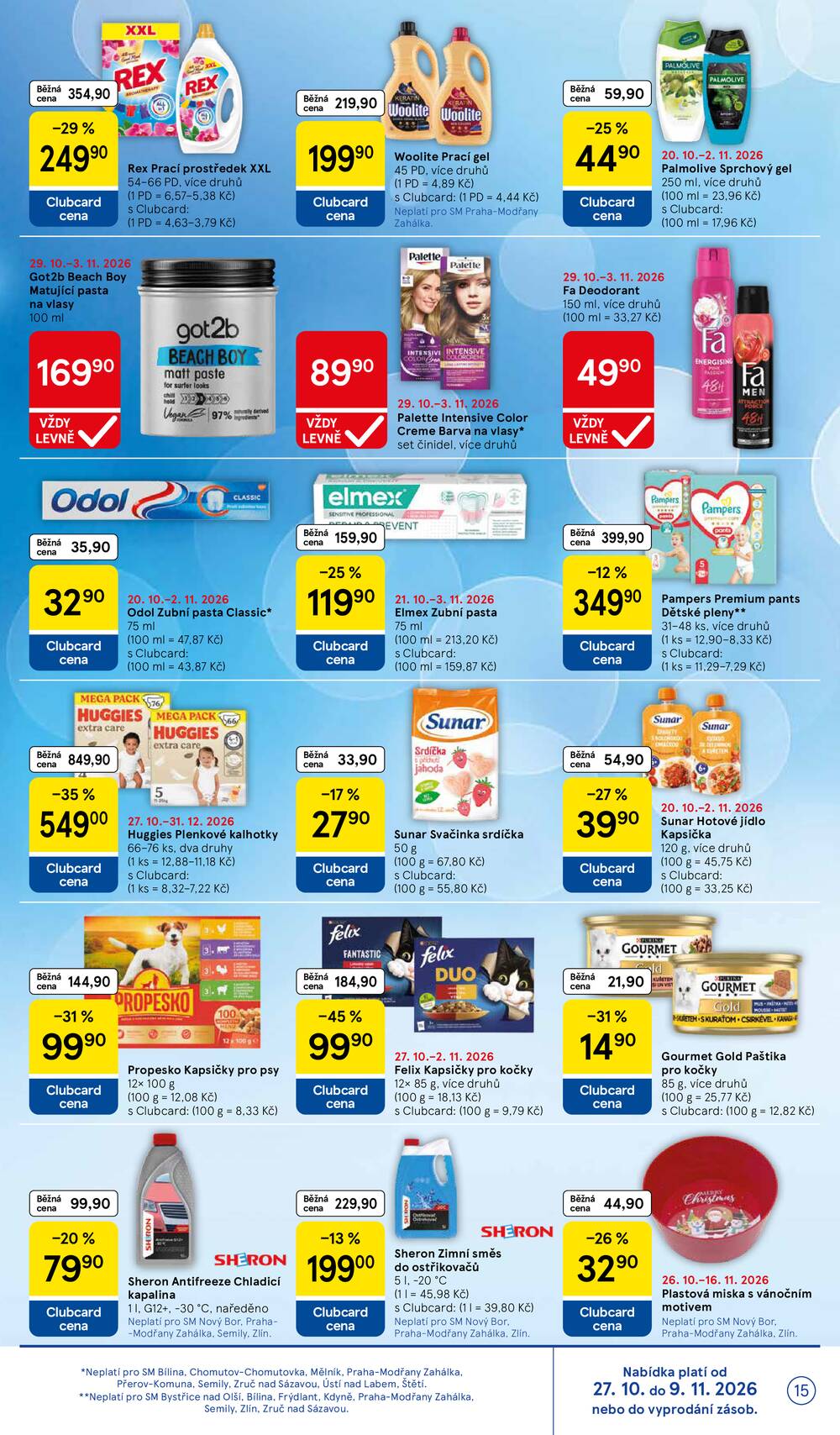 Tesco supermarkety od 29.10. do 3.11.2026