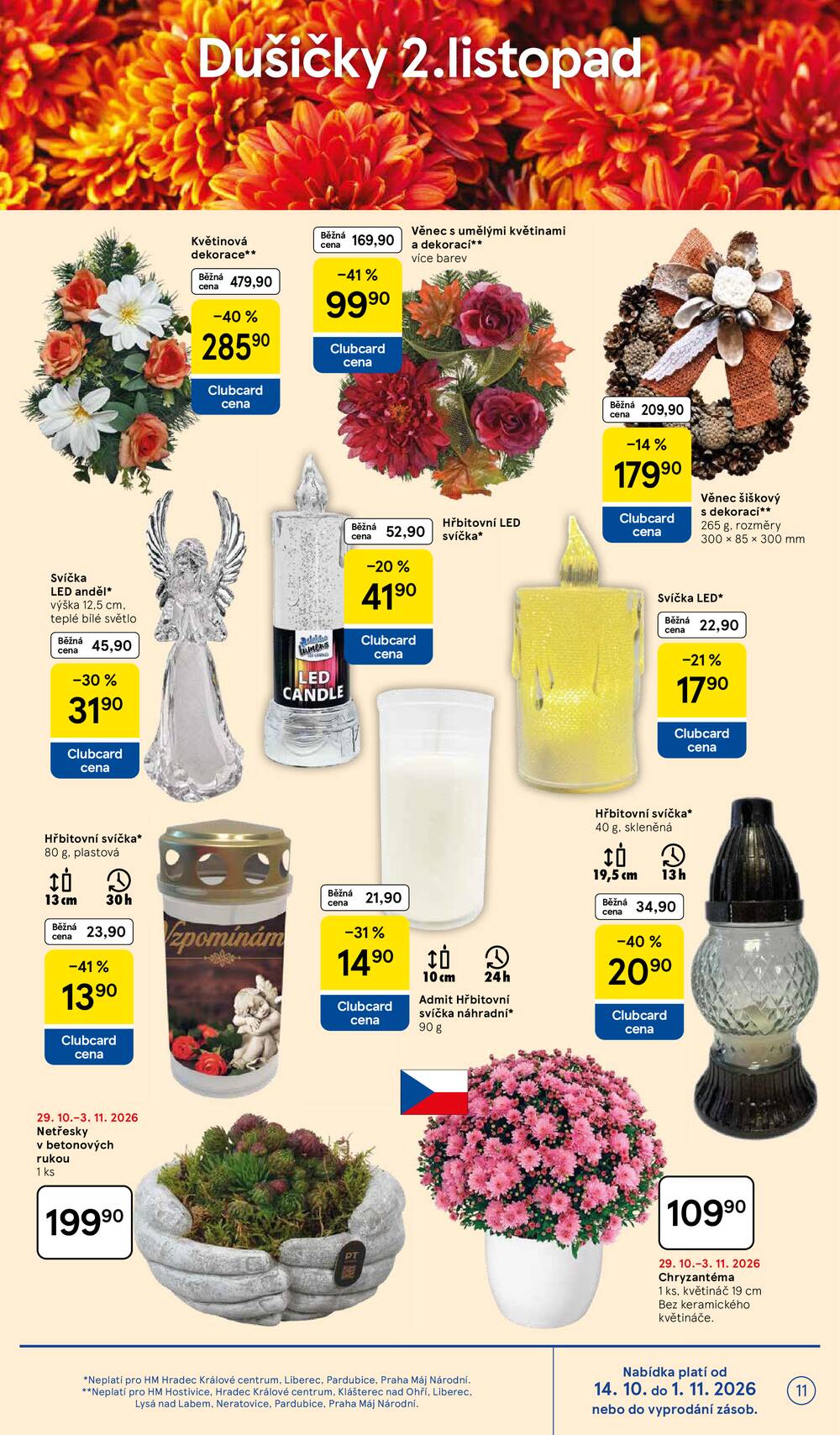 Tesco hypermarkety od 29.10. do 3.11.2026