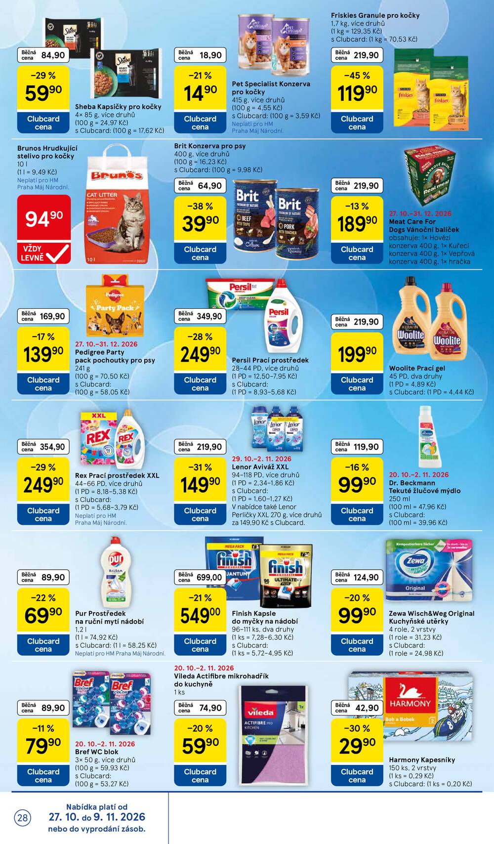 Tesco hypermarkety od 29.10. do 3.11.2026