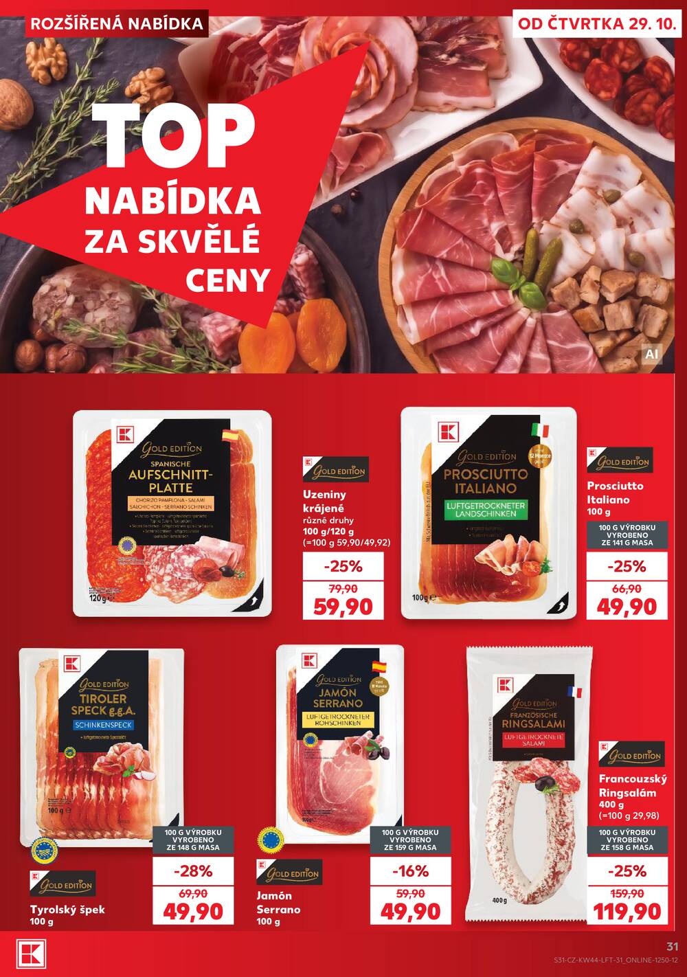 Leták Kaufland - Kaufland 29.10. - 3.11. - Kaufland Praha Čestlice - strana 31