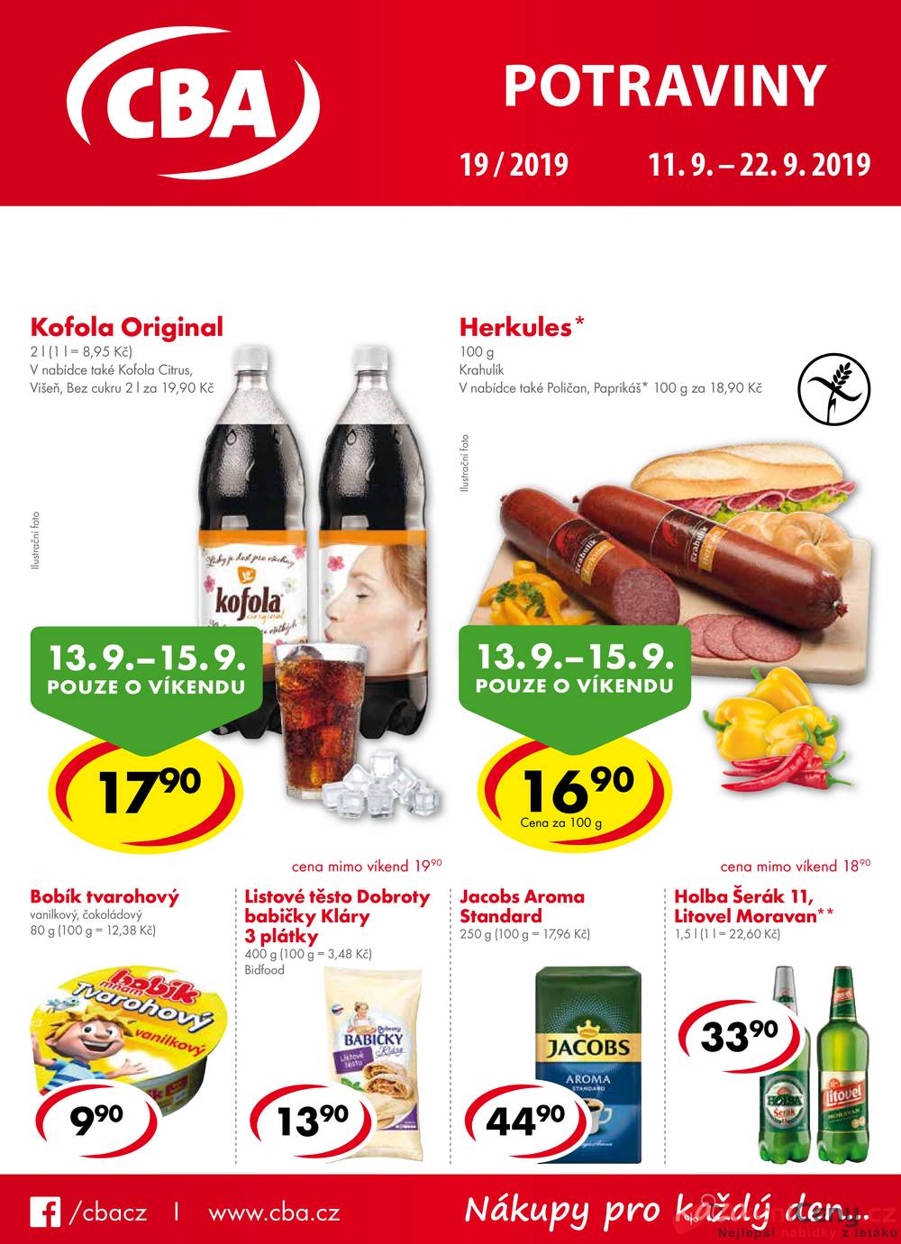Leták CBA prodejní družstvo - CBA potraviny od 11.9. do 22.9.2019 - strana 1 Leták CBA prodejní družstvo - CBA potraviny od 11.9. do 22.9.2019 - strana 1