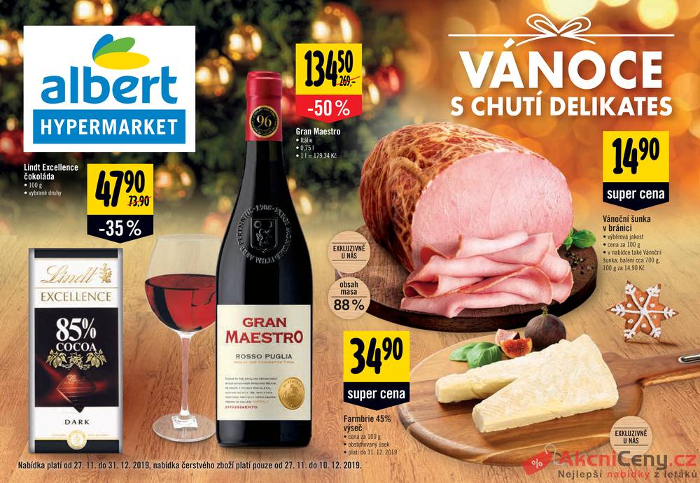 Leták Albert - Albert Hypermarket katalog DELI od 20.11. do 10.12.2019 - strana 1 Leták Albert - Albert Hypermarket katalog DELI od 20.11. do 10.12.2019 - strana 1