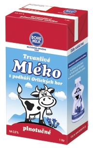 Bohemilk plnotučné trvanlivé mléko 1l