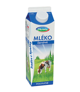 čerstvé polotučné mléko 1,5% v akci