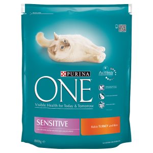 Purina ONE Sensitive s krůtím a rýží 800g