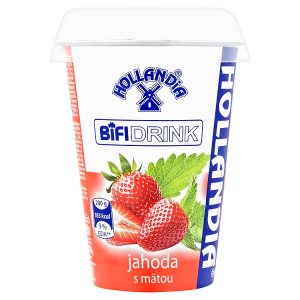 Hollandia Bifidrink Jogurtové mléko jahoda s mátou 200g