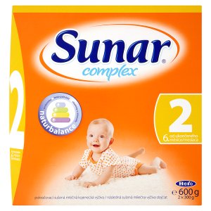Sunar Complex 2 pokračovací sušená mléčná kojenecká výživa 2 x 300g