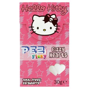 Pez Fizzy Hello Kitty komprimát s ovocnou příchutí tutti frutti a jahoda 30g
