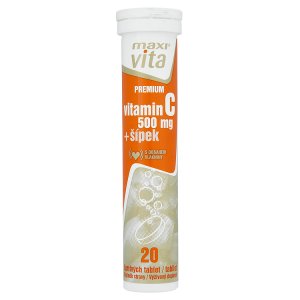 MaxiVita Premium Vitamin C + šípek s příchutí grepu a citrónu 20 šumivých tablet 76g