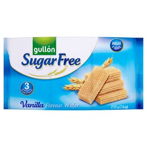 Gullón Vanilla wafer oplatky plněné krémem s vanilkovou příchutí bez cukru 210g