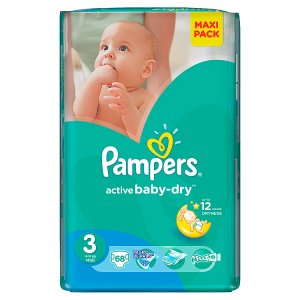 Pampers Active Baby-Dry Dětské jednorázové pleny 3 midi 68 ks