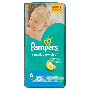 Pampers Active Baby-Dry Dětské jednorázové plenky 6 extra large 56 ks