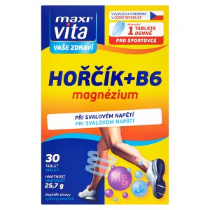 MaxiVita Vaše Zdraví Hořčík+ B6 magnézium 30 tablet 25,7g
