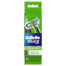 Gillette Blue3 Sensitive Pánský Jednorázový Holicí Strojek - 4 ks