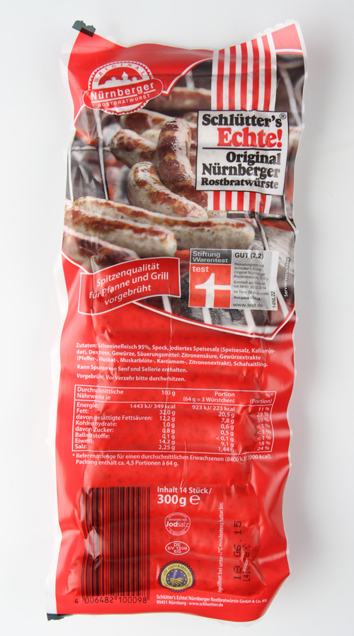 Schlütter Echte Original 2,1 Nürnb. Rostbratwürste