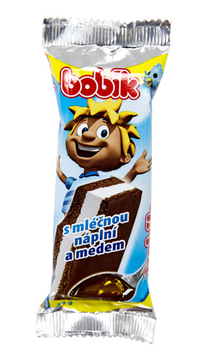 Bobík s mléč. náplní a medem