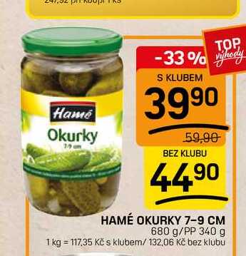 HAMÉ OKURKY 7-9 CM 680 g/PP 340 g