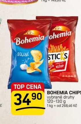 BOHEMIA CHIPS vybrané druhy 120-130 g