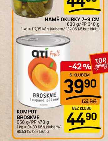 KOMPOT BROSKVE 850 g/PP 470 g 