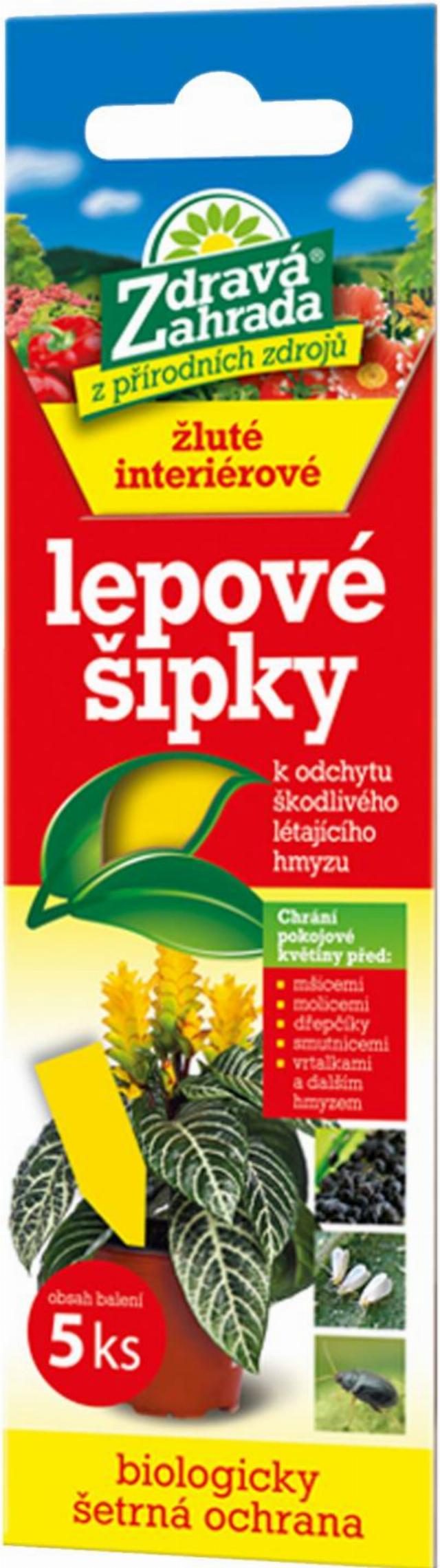 Lepové šipky žluté 5 kusů v balení