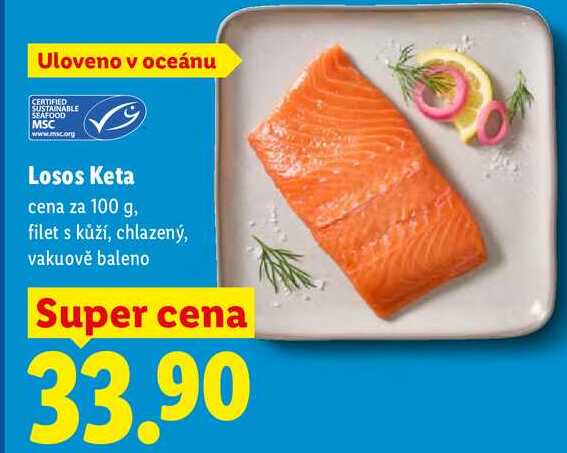 Losos Keta, cena za 100 g