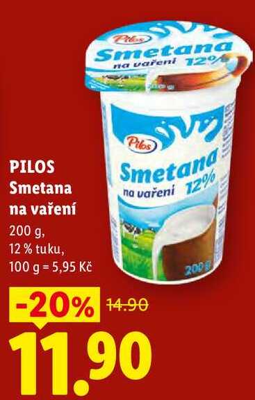 PILOS Smetana na vaření, 200 g
