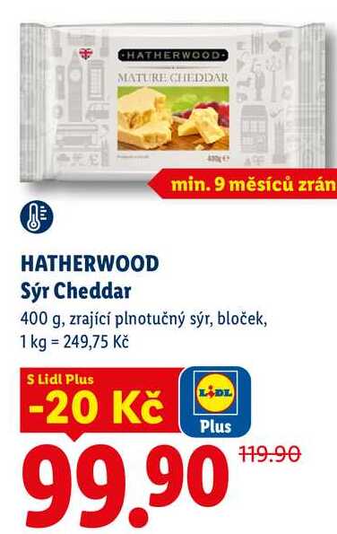 HATHERWOOD Sýr Cheddar, 400 g